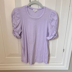 A.L.C. Lavender Puff-Sleeve Short Sleeve Tee